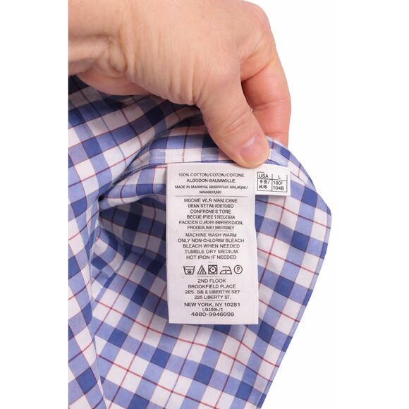 Brooks Brothers Regent Blue Gingham Button Down Men’s L, Bus/ Classic timeless - Picture 7 of 7